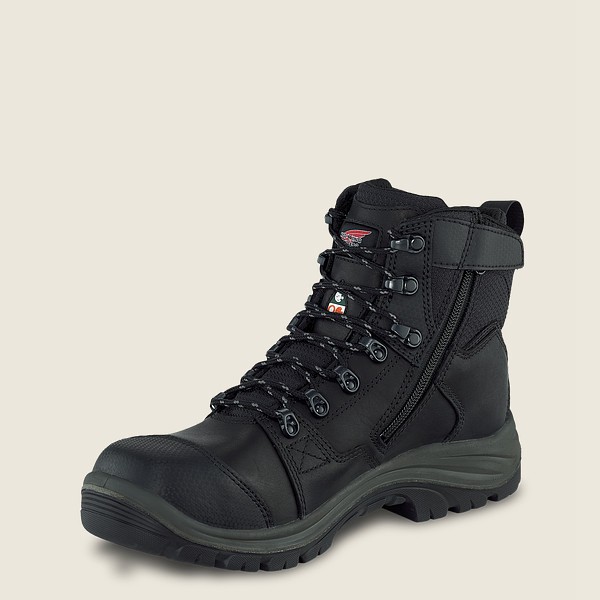 Red Wing Safety Bot Erkek - Trades - 6-Inch Side-Zip Waterproof Csa Toe - Siyah - 94ZEVAFTQ